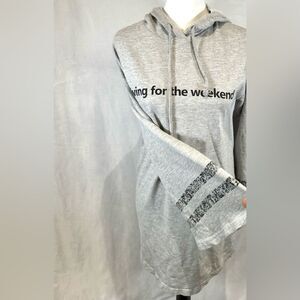 Living for the weekend gray sweatshirt hoodie dress size medium
